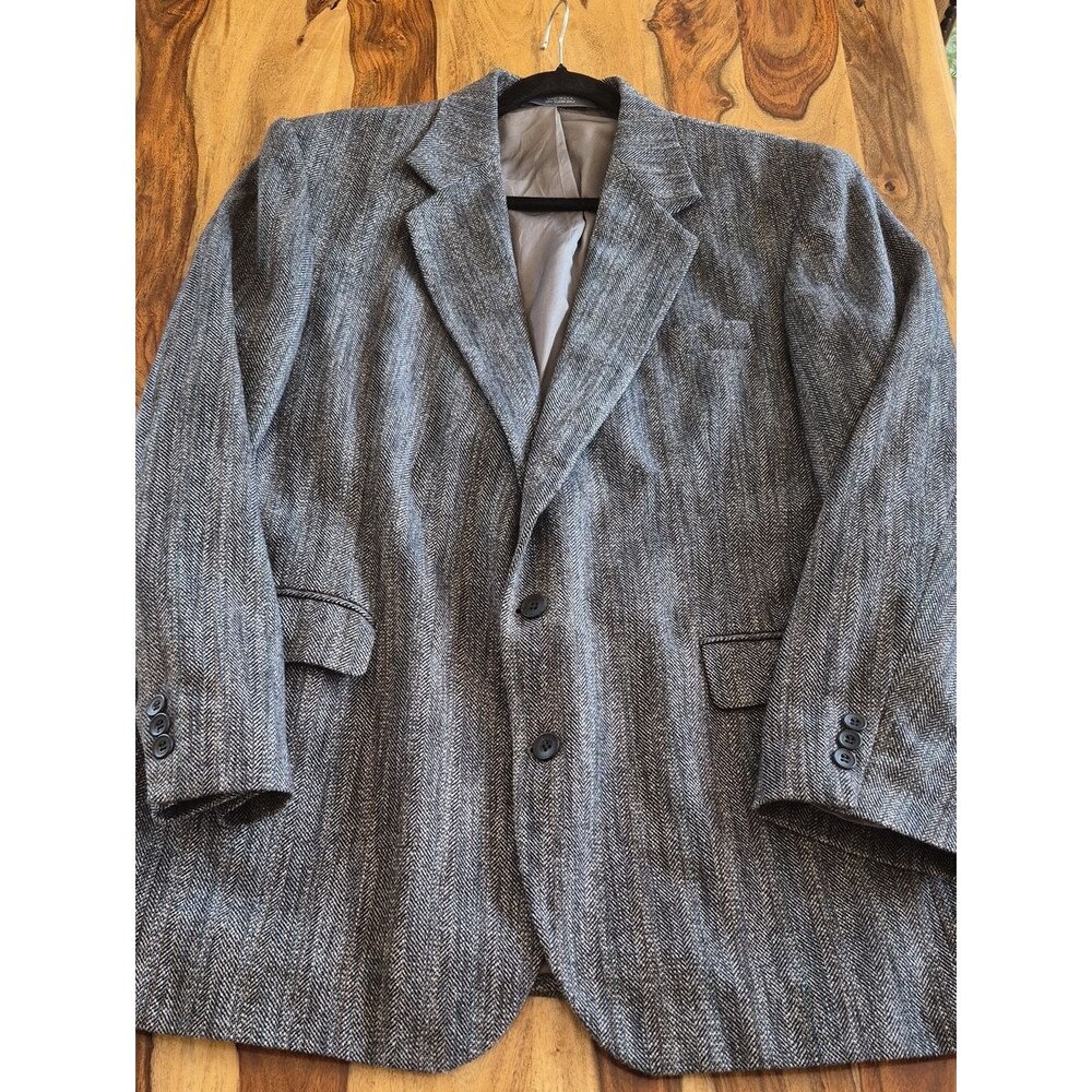 Hagger Imperial Vintage Multi Color 100% Wool Two Button Blazer Sz 46L - Picture 13 of 15